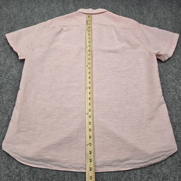 J Crew Shirt Mens XL Pink White Stripe Baird Mcnutt Irish Linen Blend Button Up - Picture 6 of 16